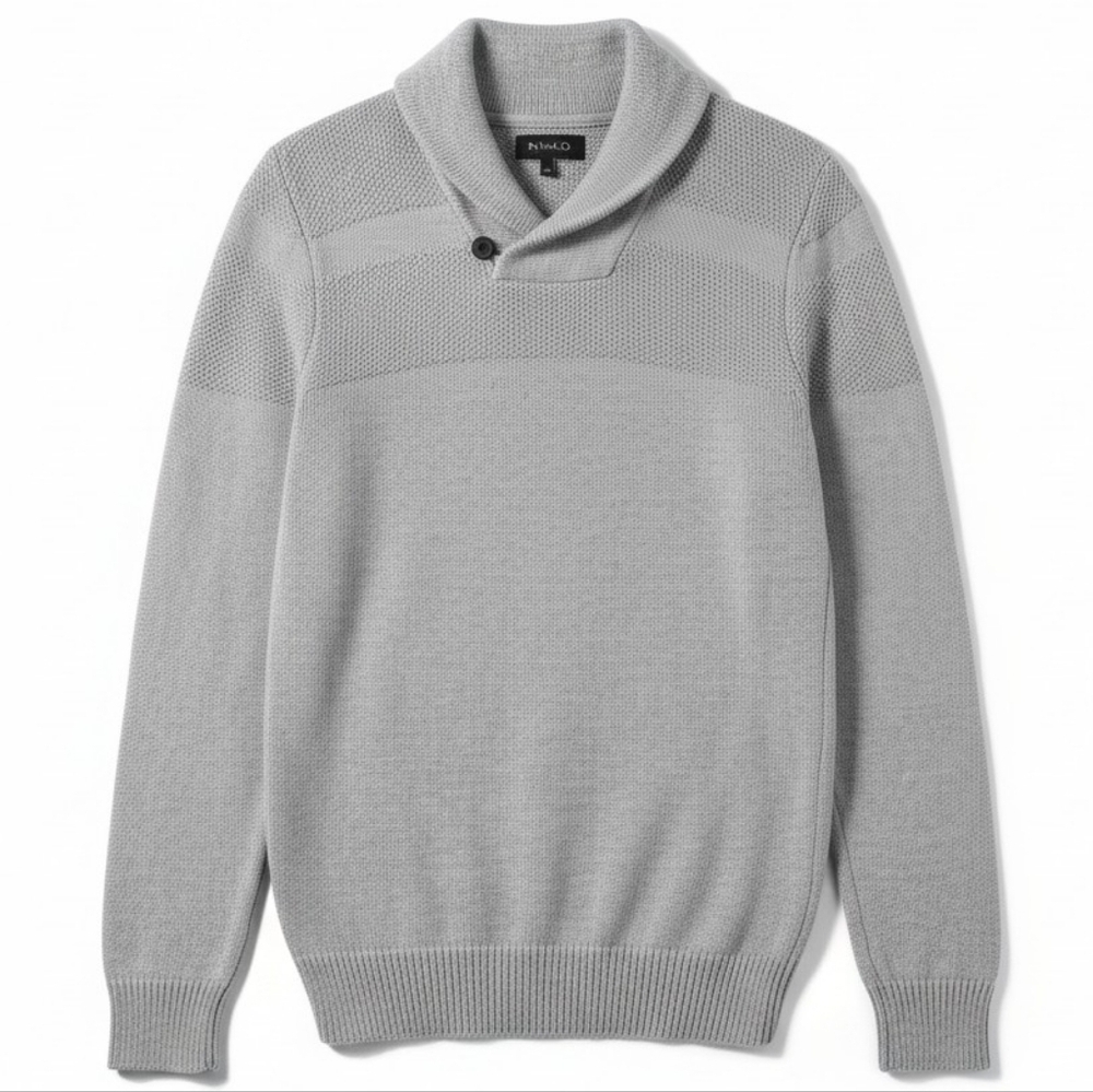 RW&CO Men’s Grey Knit Sweater XS 100% Cotton Slim Fit